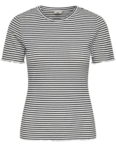 Only - ONLSaga O-Neck Top - Cloud Dancer/Black